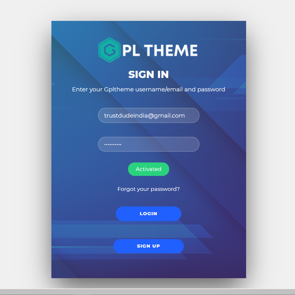 gpltheme updater activated